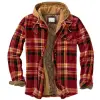 This is a popular men's clothing for autumn and winter in Europe and America, featuring a thick cotton-padded jacket with a checkered pattern, long sleeves and a loose hooded jacket Application Scenario
